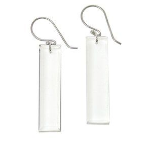 Colleen Lopez Sterling Silver Rectangular Quartz Drop Earrings